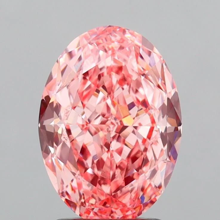 2.42 ct. Fancy Vivid Pink/VVS2 Oval Lab Grown Diamond
