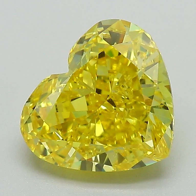2.50 ct. Fancy Vivid Yellow/VS1 Heart Lab Grown Diamond