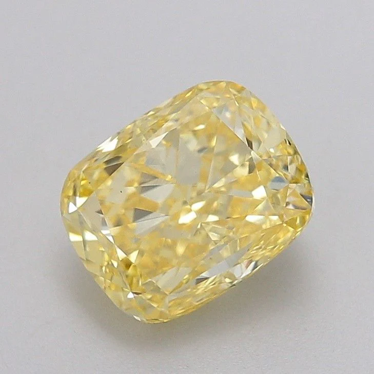 2.51 ct. Fancy Intense Yellow/VS2 Cushion Modified Lab Grown Diamond