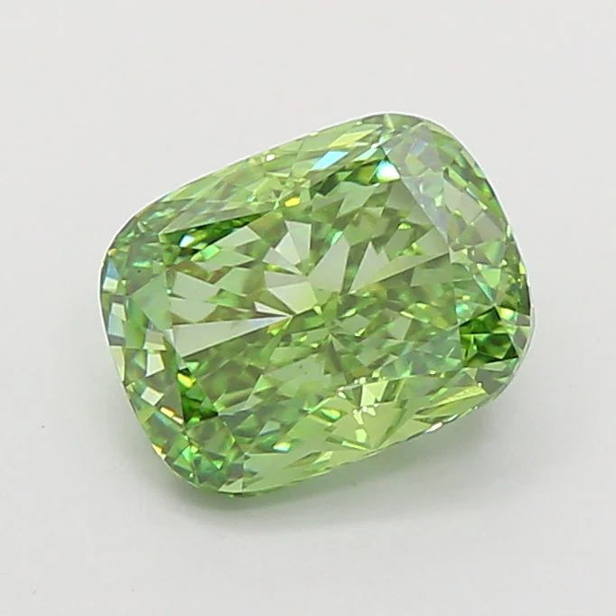 2.51 ct. Fancy Vivid Green/VS1 Cushion Modified Lab Grown Diamond