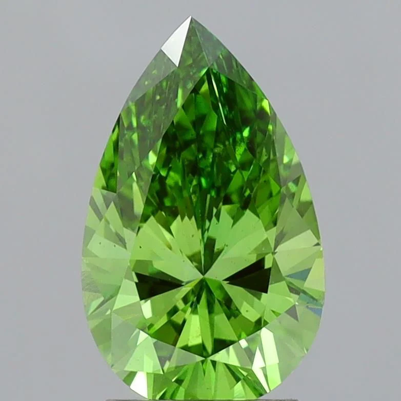 2.51 ct. Fancy Vivid Green/VS2 Pear Lab Grown Diamond - Image 2