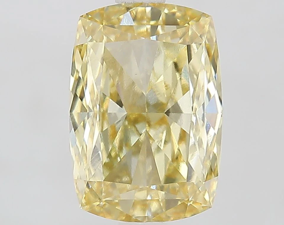 2.52 ct. Fancy Intense Yellow/VVS2 Cushion Modified Lab Grown Diamond