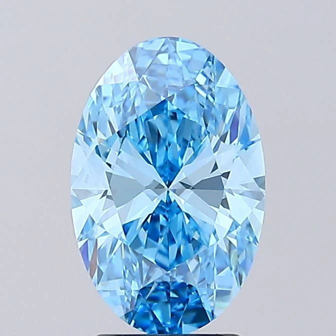 2.54 ct. Fancy Vivid Blue/VVS2 Oval Lab Grown Diamond