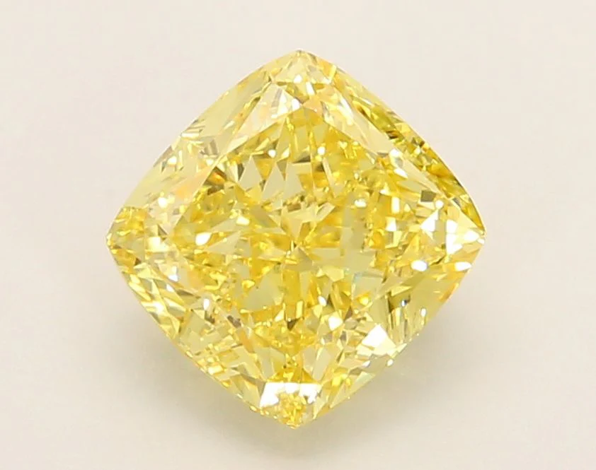 2.57 ct. Fancy Intense Yellow/VVS2 Cushion Modified Lab Grown Diamond