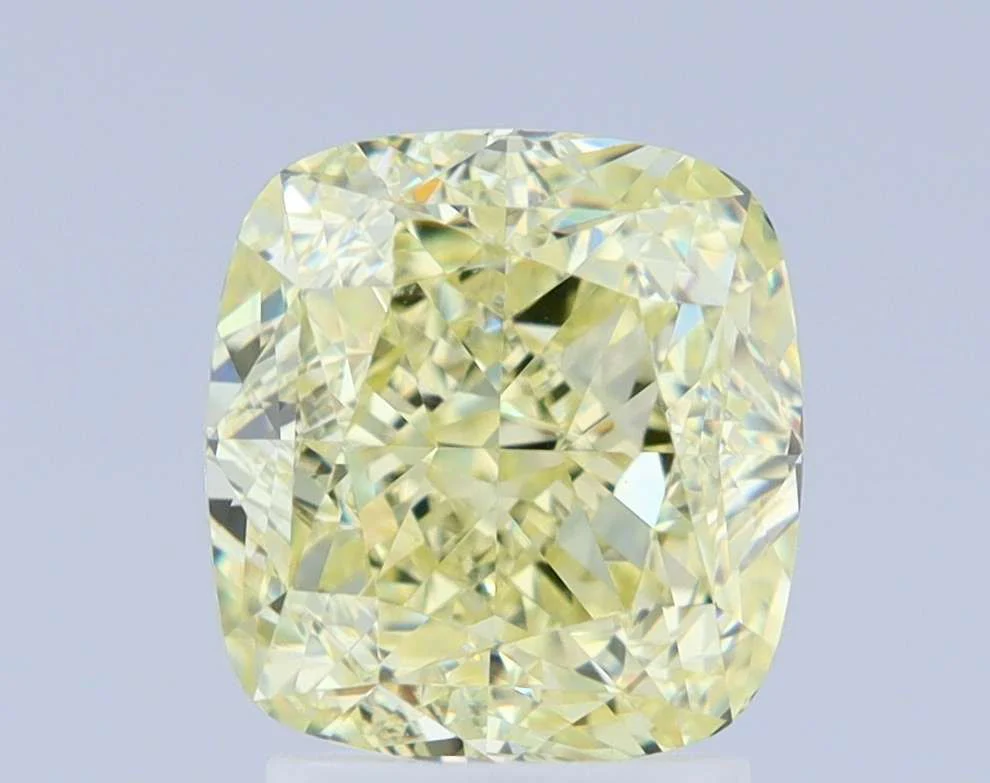 2.70 ct. Fancy Light Yellow/VVS2 Cushion Brilliant Diamond