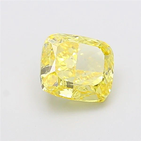 2.70 ct. Fancy Vivid Yellow/VS2 Cushion Modified Lab Grown Diamond