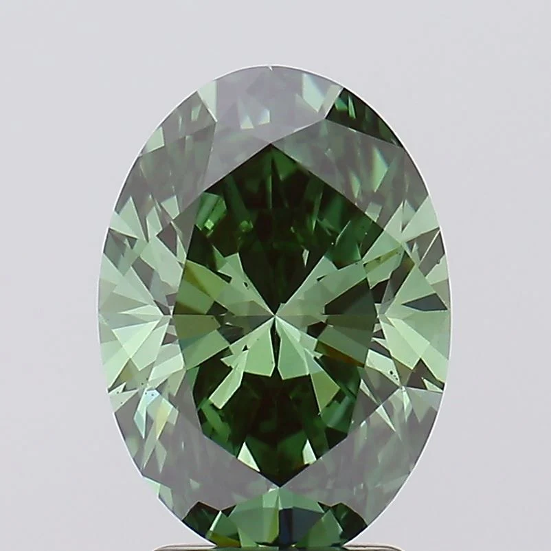 2.71 ct. Fancy Vivid Green/VS2 Oval Lab Grown Diamond