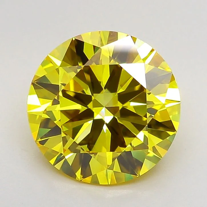 2.72 ct. Fancy Vivid Yellow/VS1 Round Lab Grown Diamond
