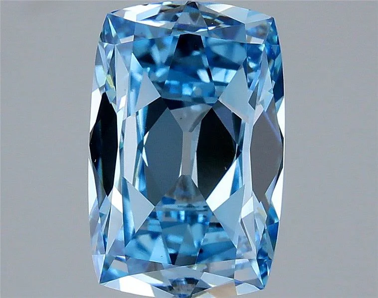 2.81 ct. Fancy Vivid Blue/VS1 Cushion Brilliant Lab Grown Diamond