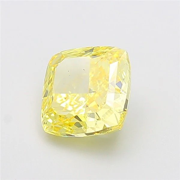 2.91 ct. Fancy Vivid Yellow/VS2 Cushion Modified Lab Grown Diamond