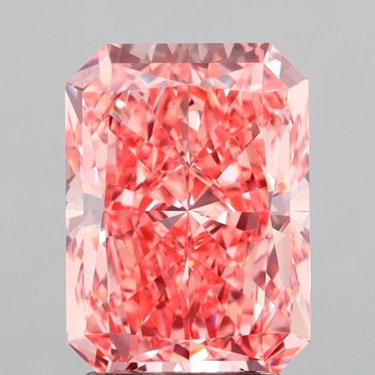 2.98 ct. Fancy Vivid Pink/VVS2 Radiant Lab Grown Diamond