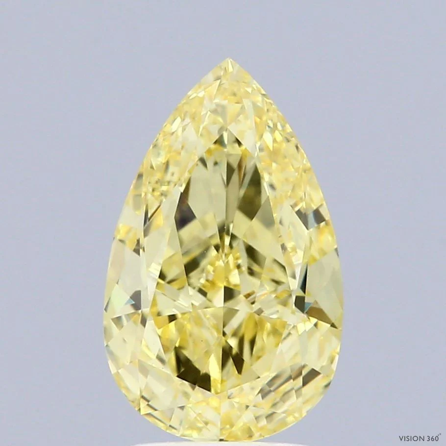 3.00 ct. Fancy Intense Yellow/VS1 Pear Lab Grown Diamond