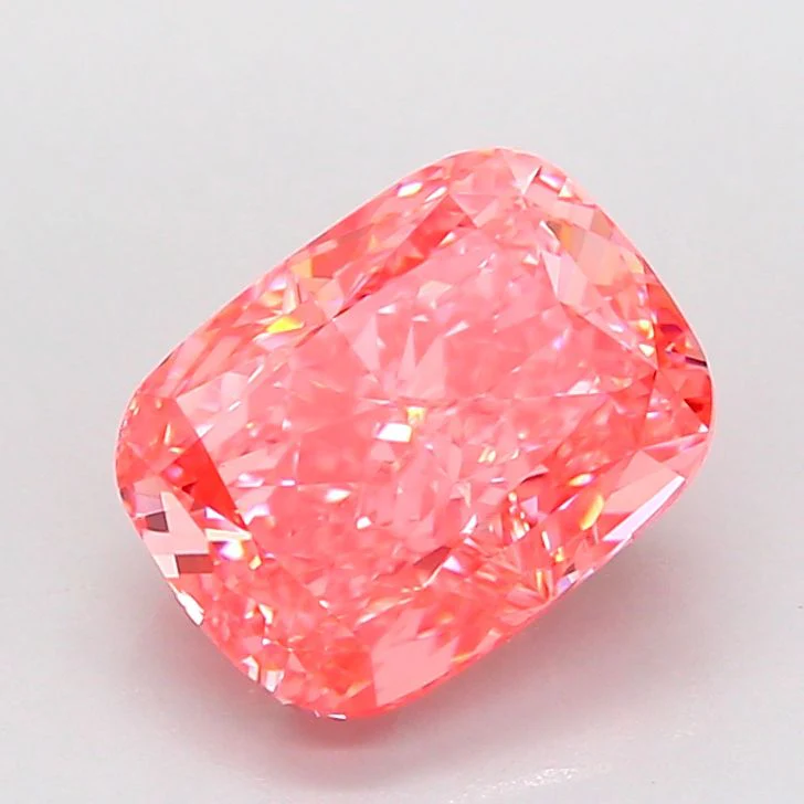 3.00 ct. Fancy Vivid Pink/VS1 Cushion Modified Lab Grown Diamond