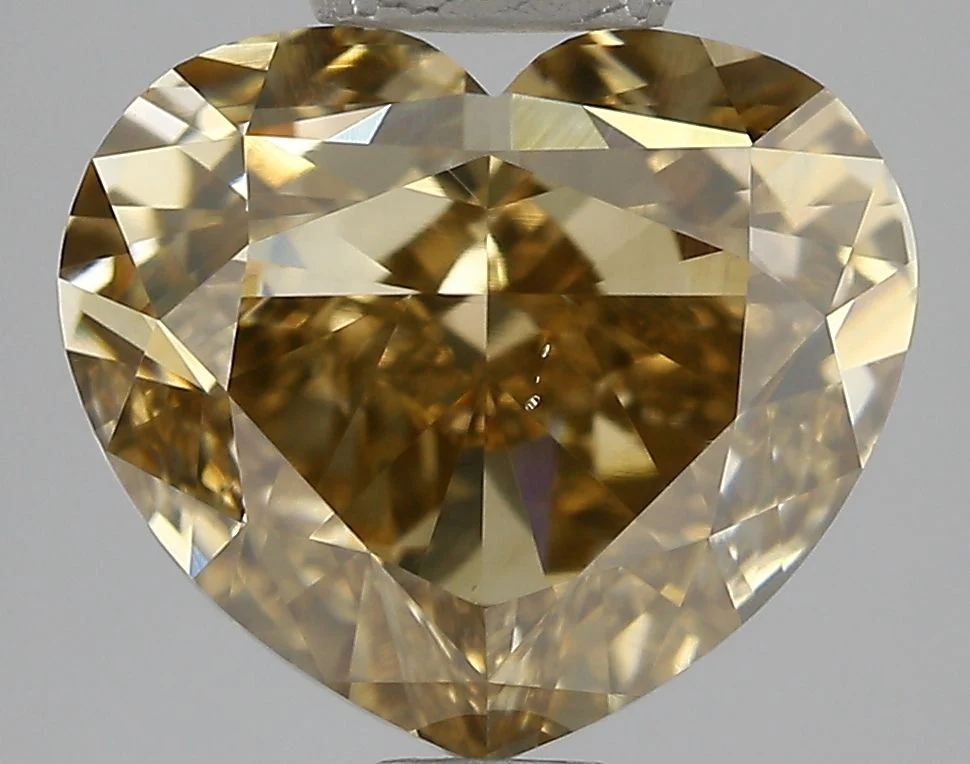 3.00 ct. Fancy Yellow Brown/VS2 Heart Diamond