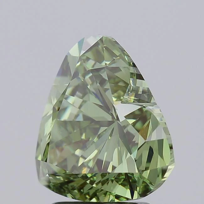 3.01 ct. Fancy Vivid Green/VVS2 Heart Lab Grown Diamond