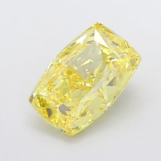 3.01 ct. Fancy Vivid Yellow/VS1 Cushion Lab Grown Diamond