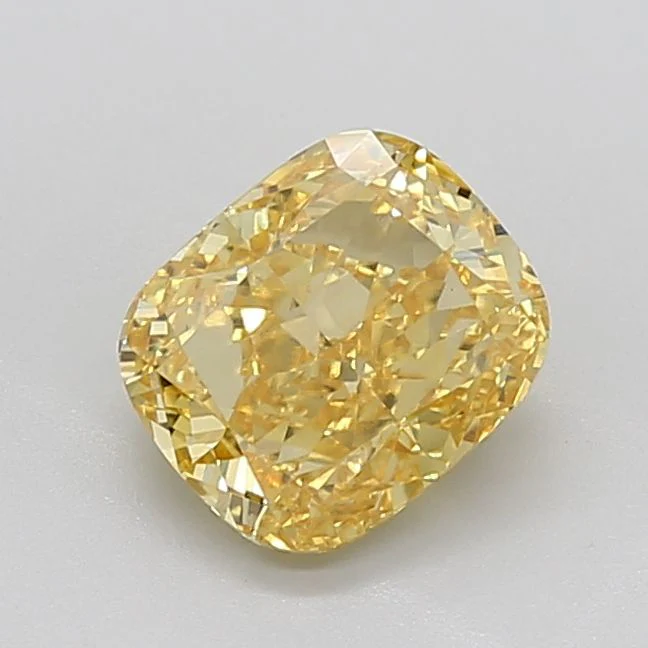 3.01 ct. Fancy Vivid Yellow/VS1 Cushion Modified Lab Grown Diamond