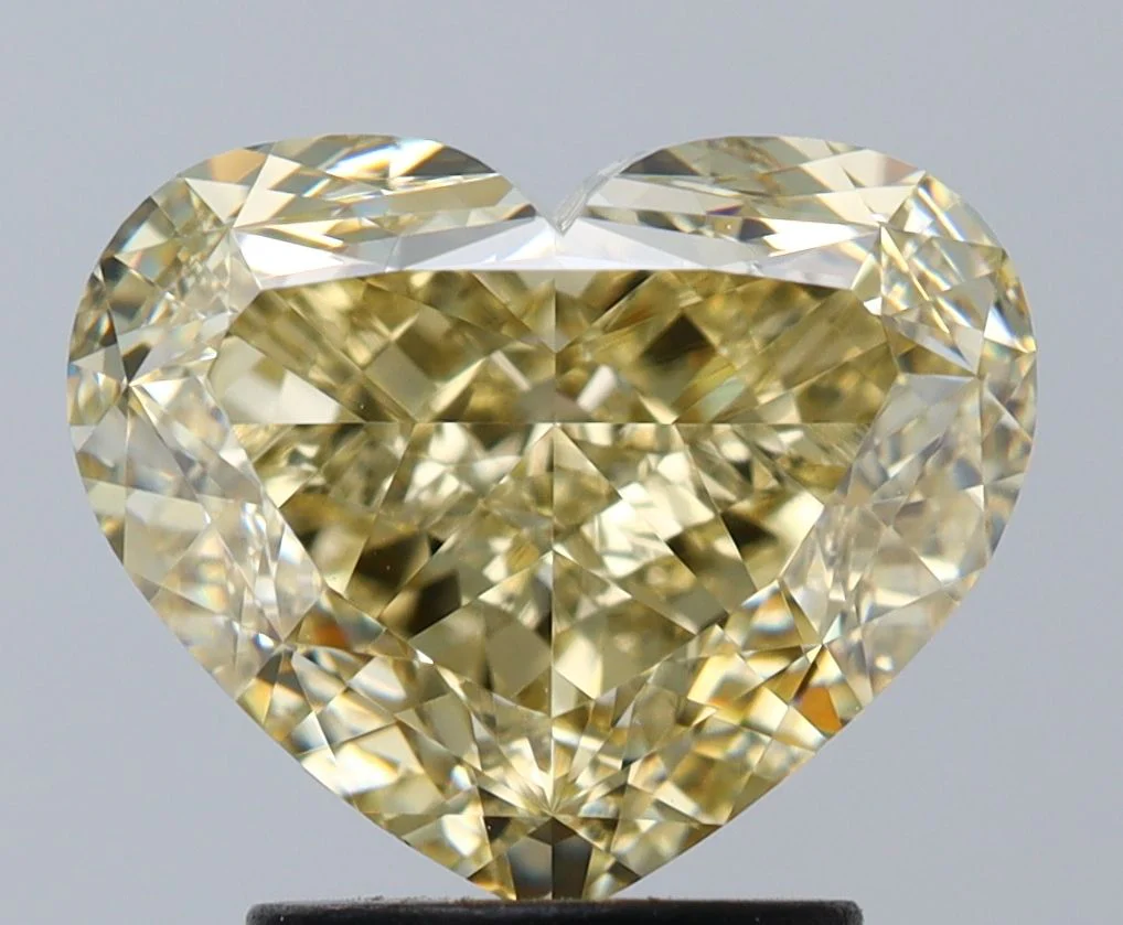 3.01 ct. Fancy Yellow/VVS2 Heart Diamond