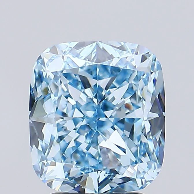 3.02 ct. Fancy Vivid Blue/VVS2 Cushion Brilliant Lab Grown Diamond