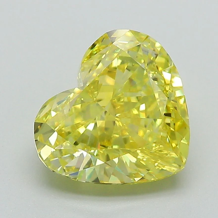 3.02 ct. Fancy Vivid Yellow/VS1 Heart Lab Grown Diamond