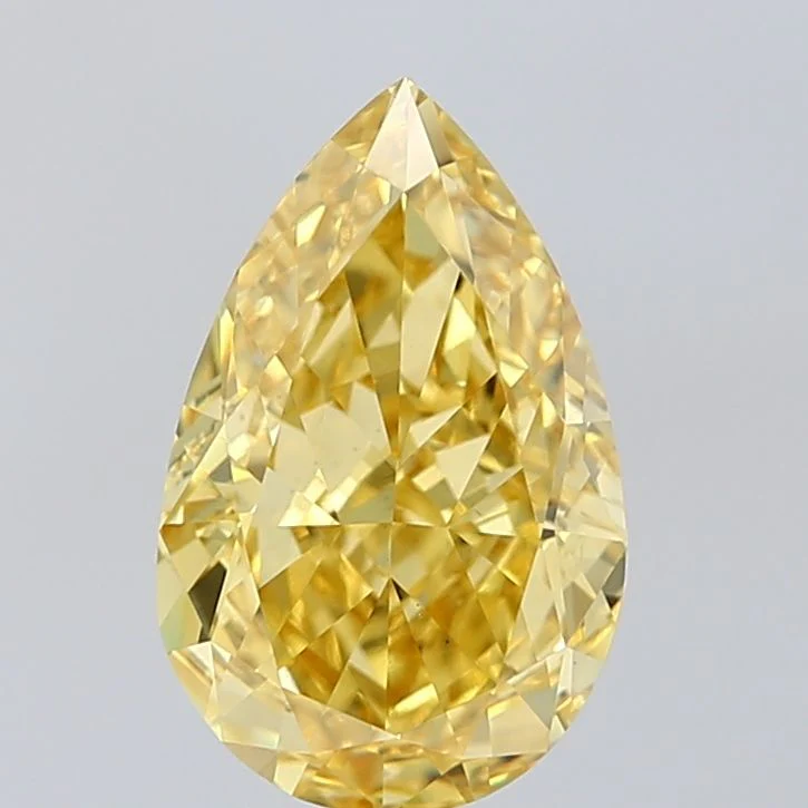 3.02 ct. Fancy Vivid Yellow/VS1 Pear Lab Grown Diamond