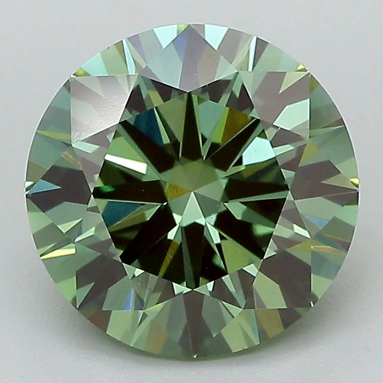 3.03 ct. Fancy Vivid Green/VS1 Round Lab Grown Diamond