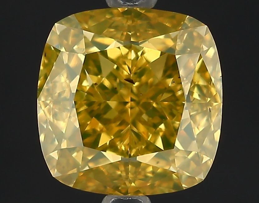 3.04 ct. Fancy Deep Brownish Orangey Yellow/SI1 Cushion Brilliant Diamond
