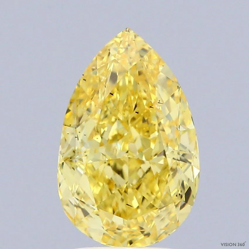 3.04 ct. Fancy Vivid Yellow/SI1 Pear Lab Grown Diamond