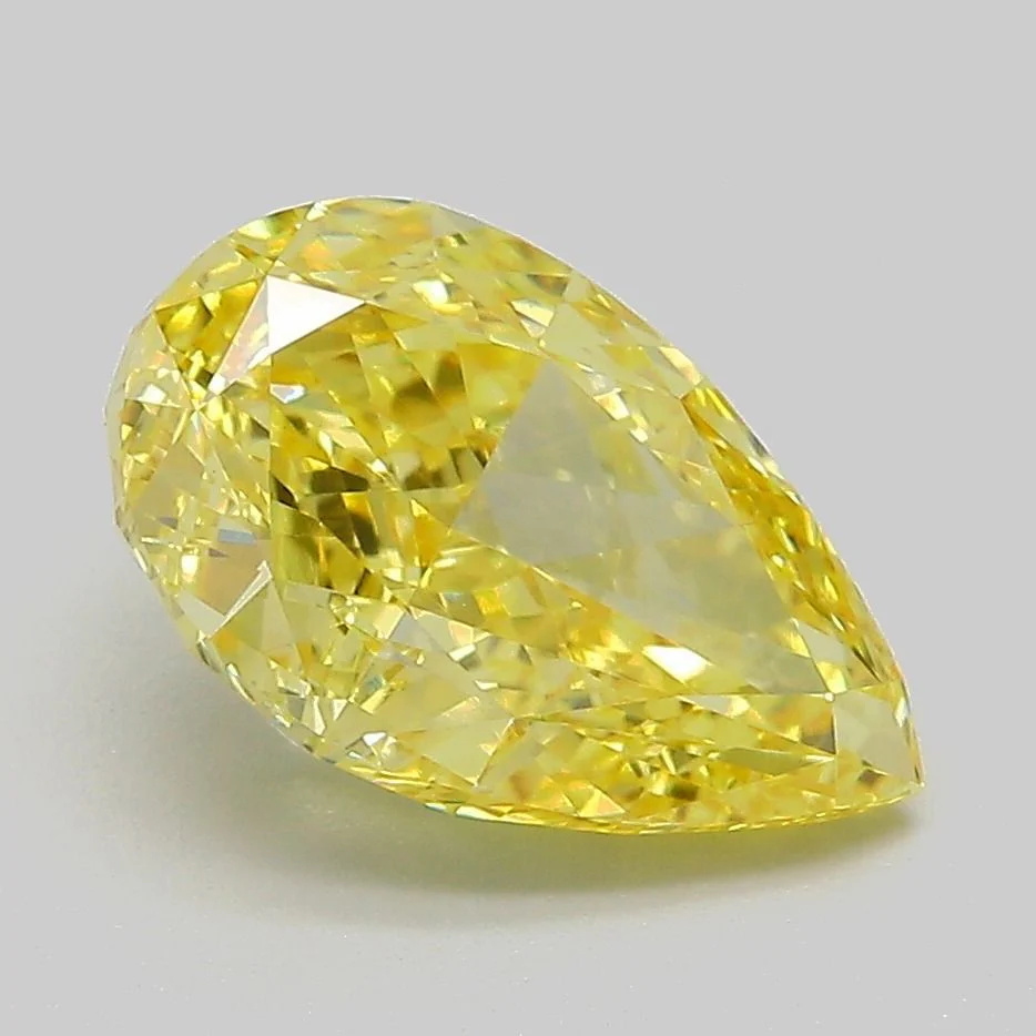 3.04 ct. Fancy Vivid Yellow/VVS2 Pear Lab Grown Diamond