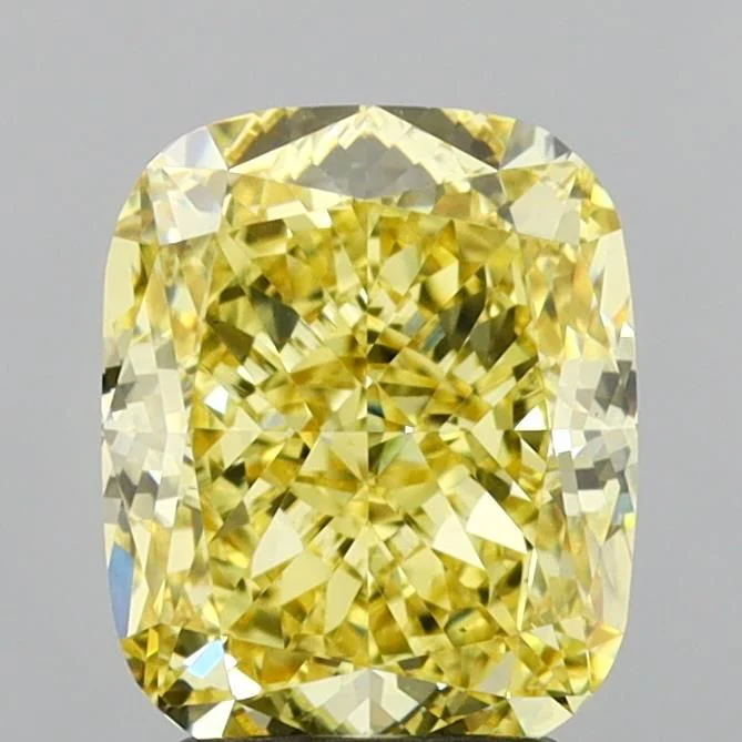 3.05 ct. Fancy Intense Yellow/VS1 Cushion Modified Lab Grown Diamond