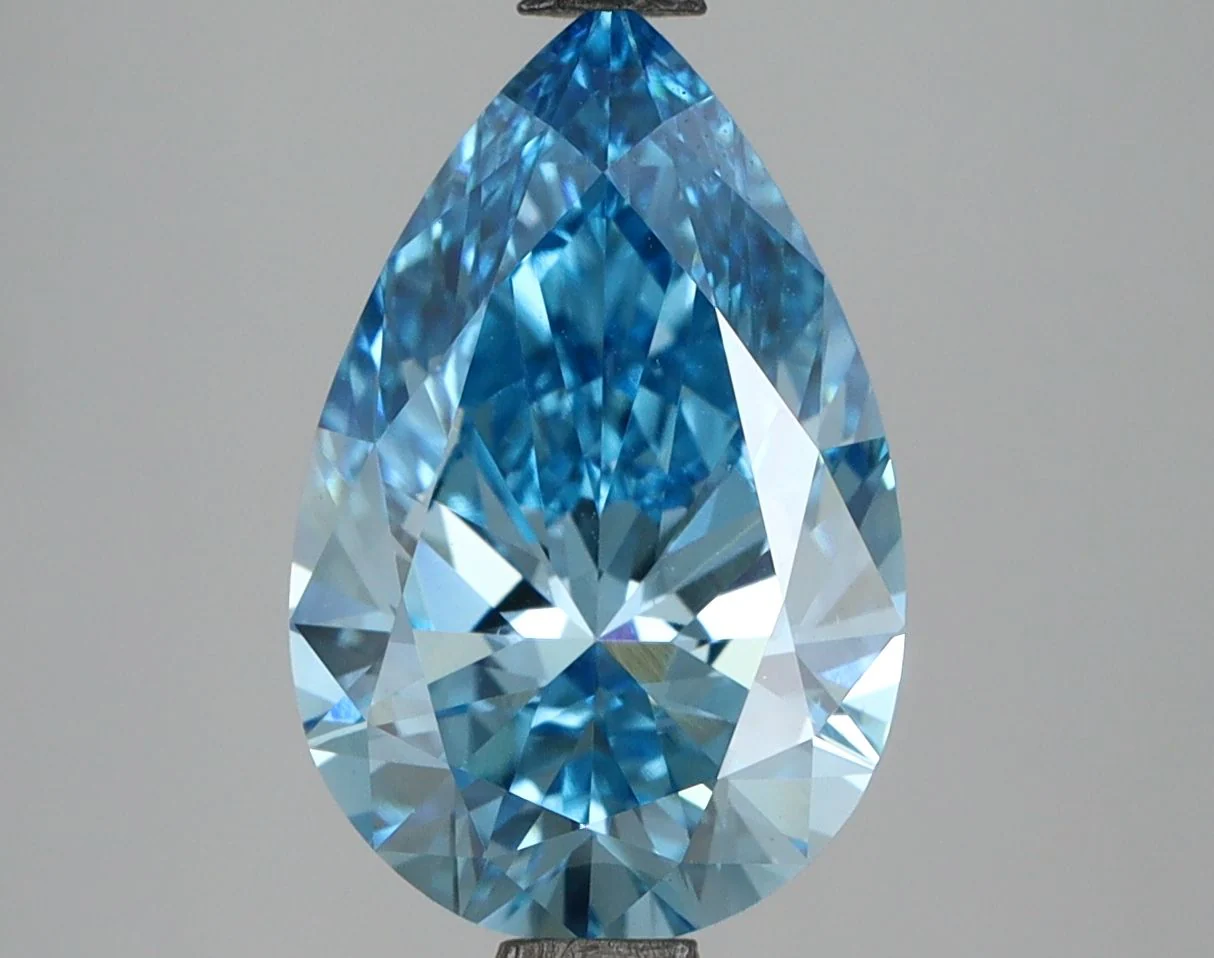 3.05 ct. Fancy Vivid Blue/VS1 Pear Lab Grown Diamond