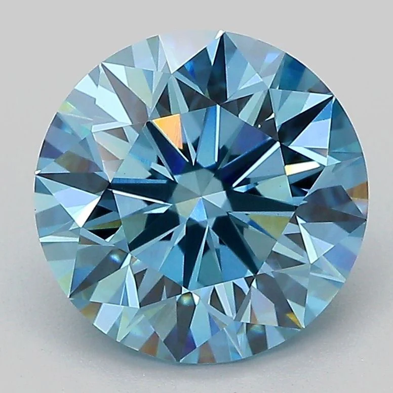 3.05 ct. Fancy Vivid Blue/VVS2 Round Lab Grown Diamond
