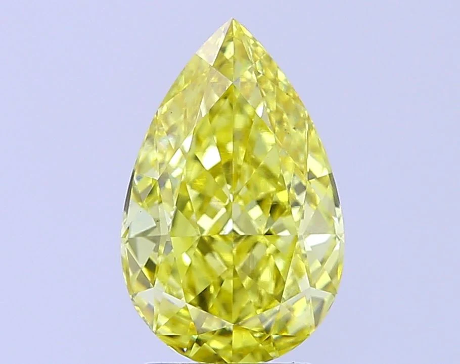 3.05 ct. Fancy Vivid Yellow/VS1 Pear Lab Grown Diamond