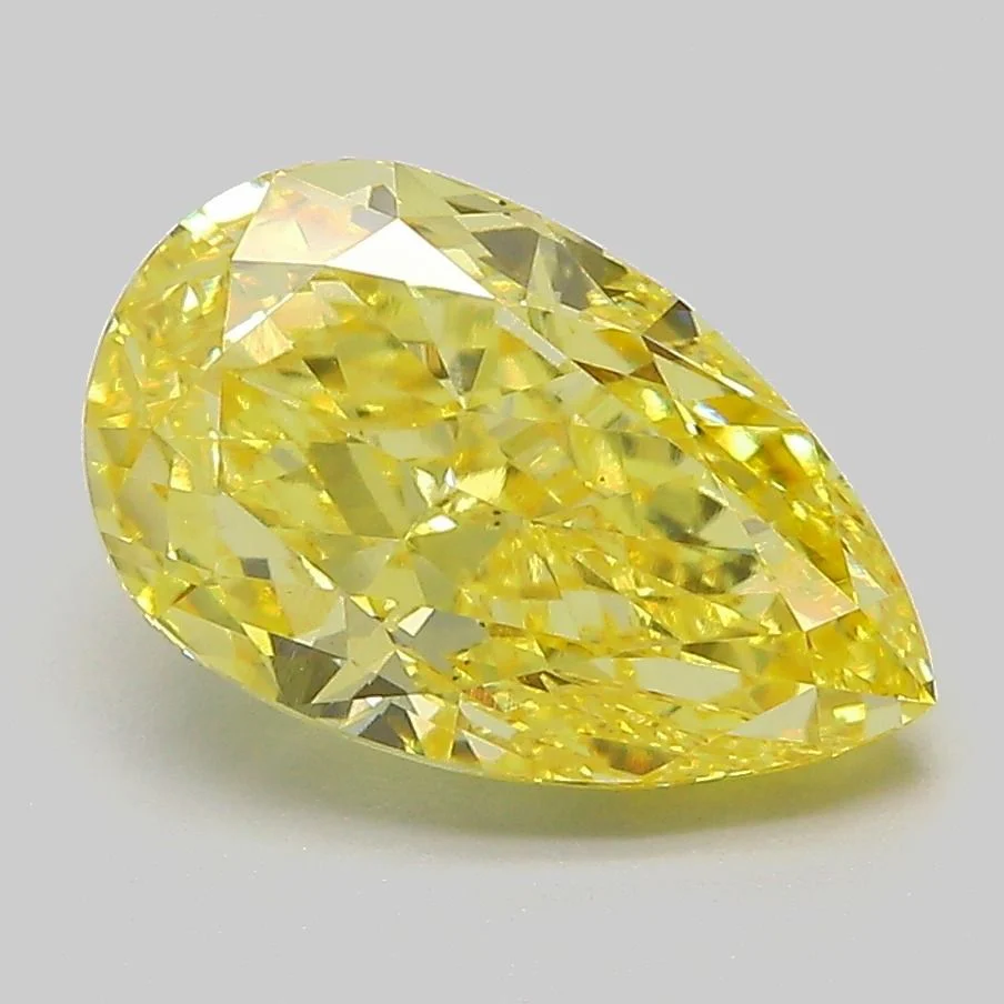 3.05 ct. Fancy Vivid Yellow/VS1 Pear Lab Grown Diamond