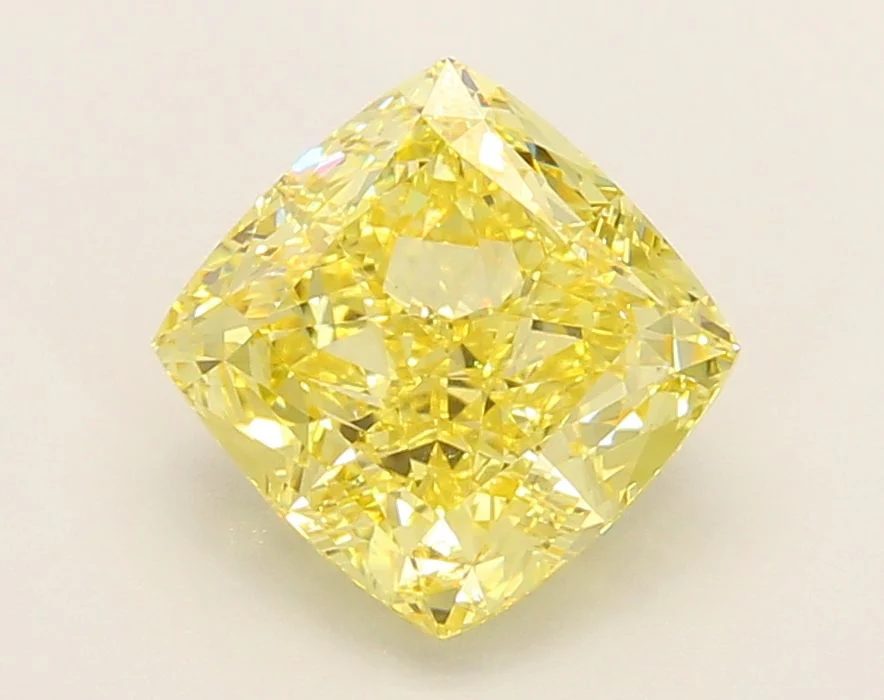 3.06 ct. Fancy Intense Yellow/VVS2 Cushion Modified Lab Grown Diamond