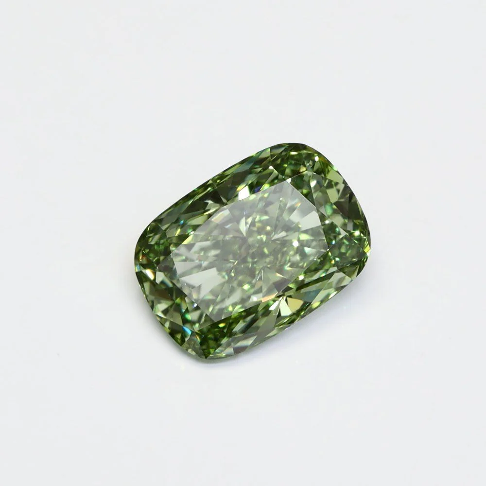 3.06 ct. Fancy Vivid Green/VVS2 Cushion Modified Lab Grown Diamond