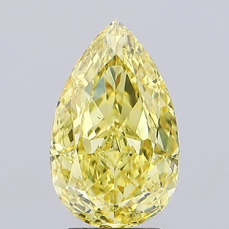 3.06 ct. Fancy Vivid Yellow/VS1 Pear Lab Grown Diamond