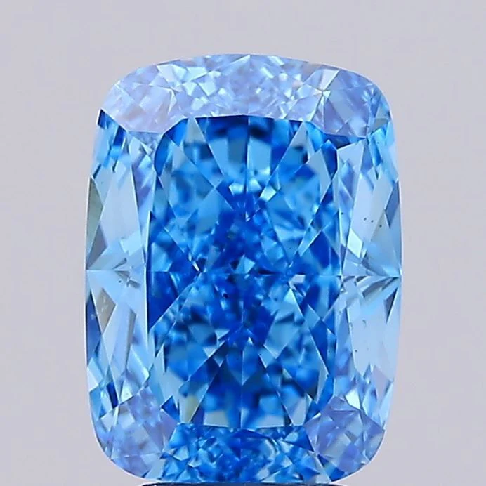 3.07 ct. Fancy Vivid Blue/VS1 Cushion Modified Lab Grown Diamond