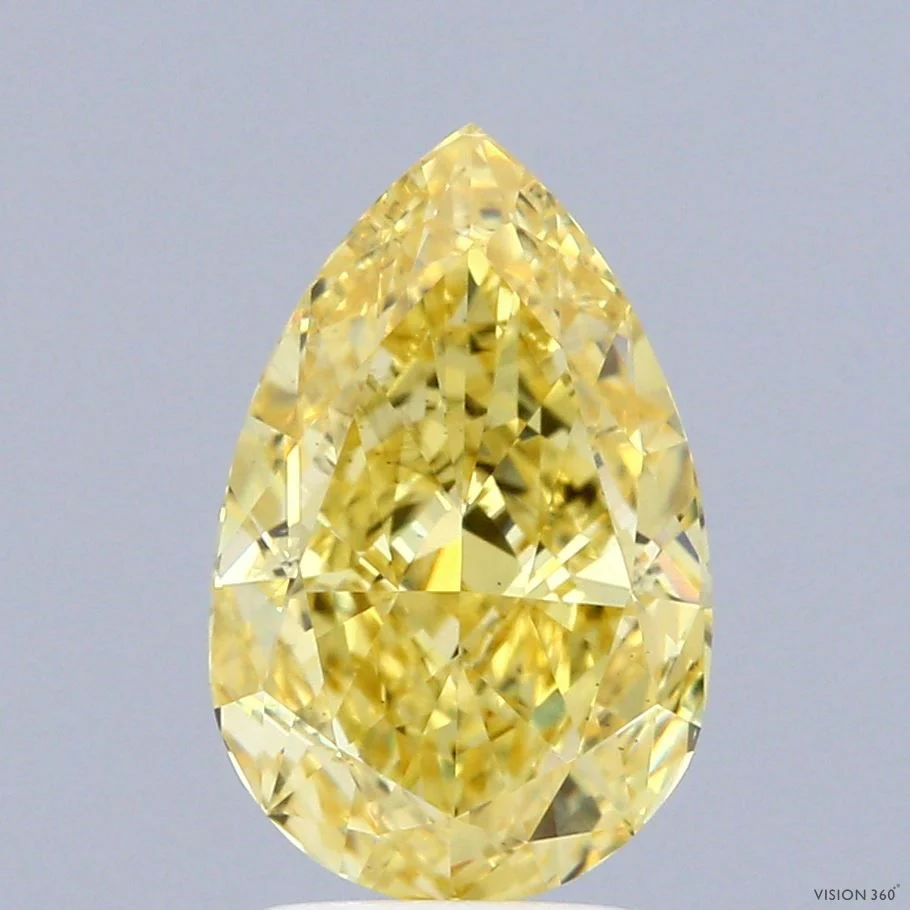 3.07 ct. Fancy Vivid Yellow/VS1 Pear Lab Grown Diamond
