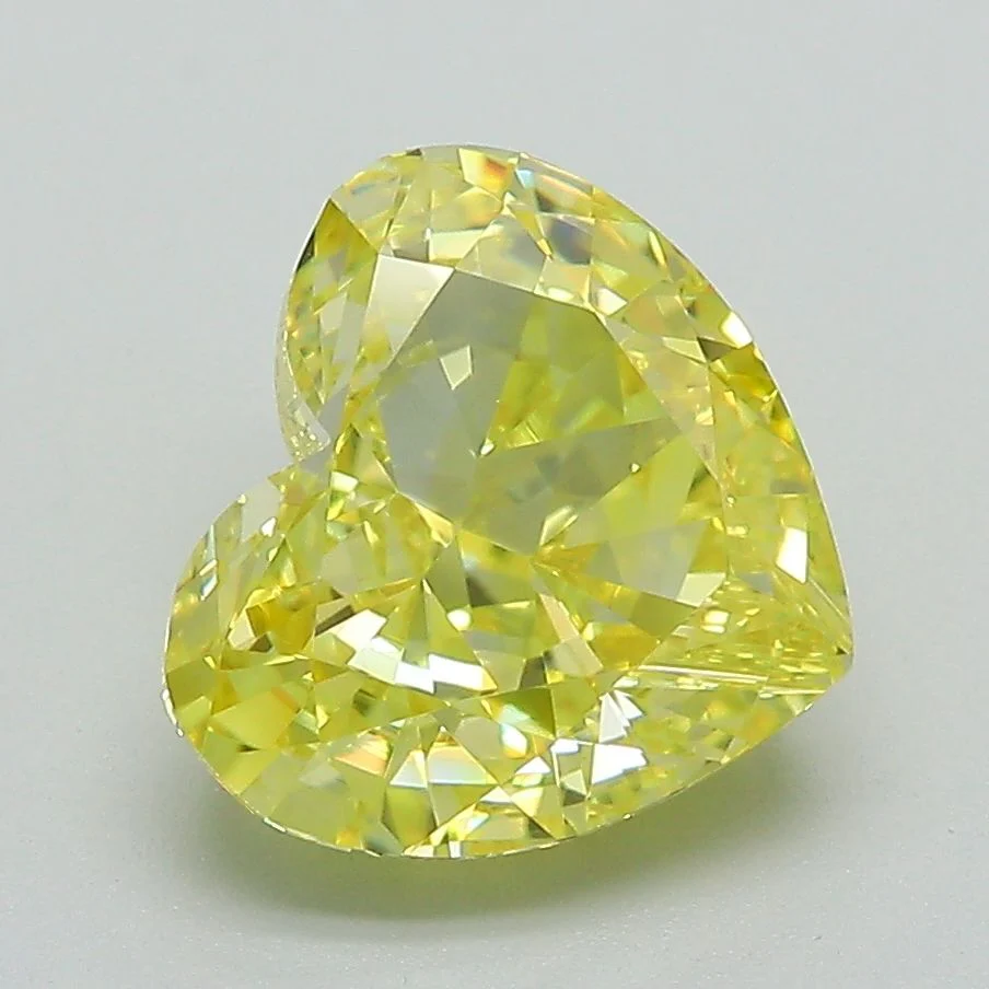 3.08 ct. Fancy Vivid Yellow/VS1 Heart Lab Grown Diamond