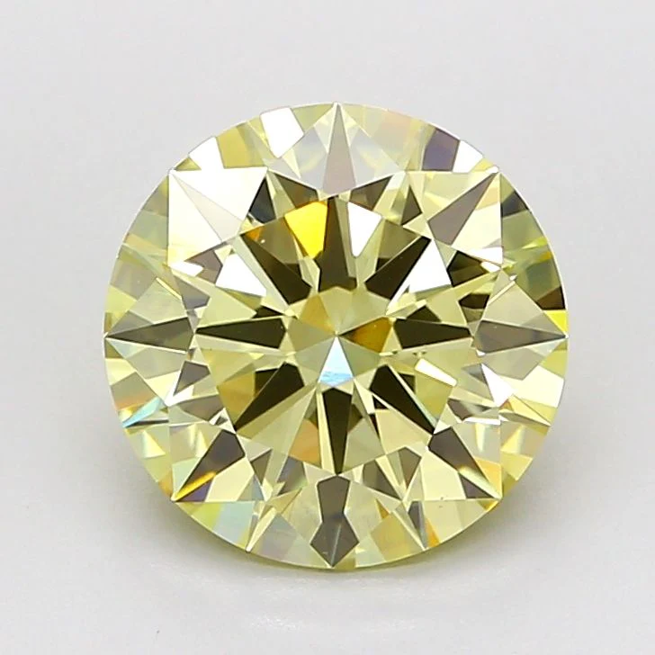 3.09 ct. Fancy Light Yellow/VS1 Round Lab Grown Diamond