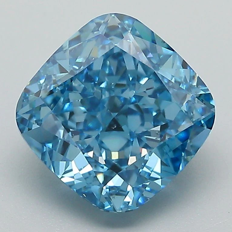 3.10 ct. Fancy Vivid Blue/SI1 Cushion Modified Lab Grown Diamond