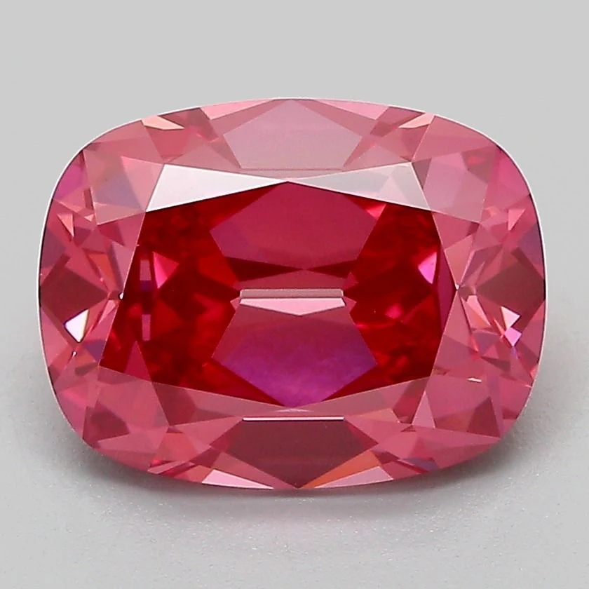 3.15 ct. Fancy Vivid Pink/VVS2 Cushion Brilliant Lab Grown Diamond