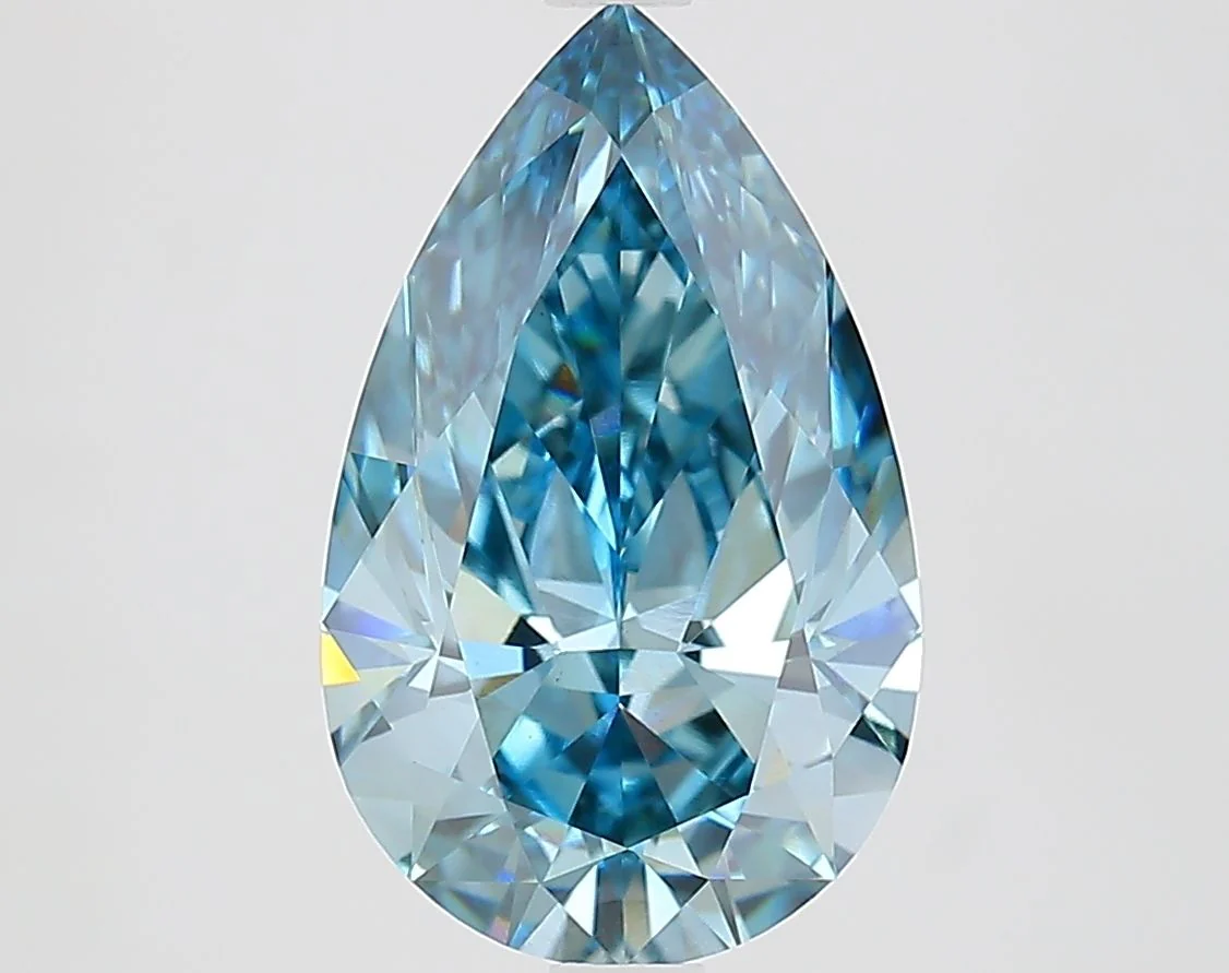 3.20 ct. Fancy Vivid Blue/VS1 Pear Lab Grown Diamond