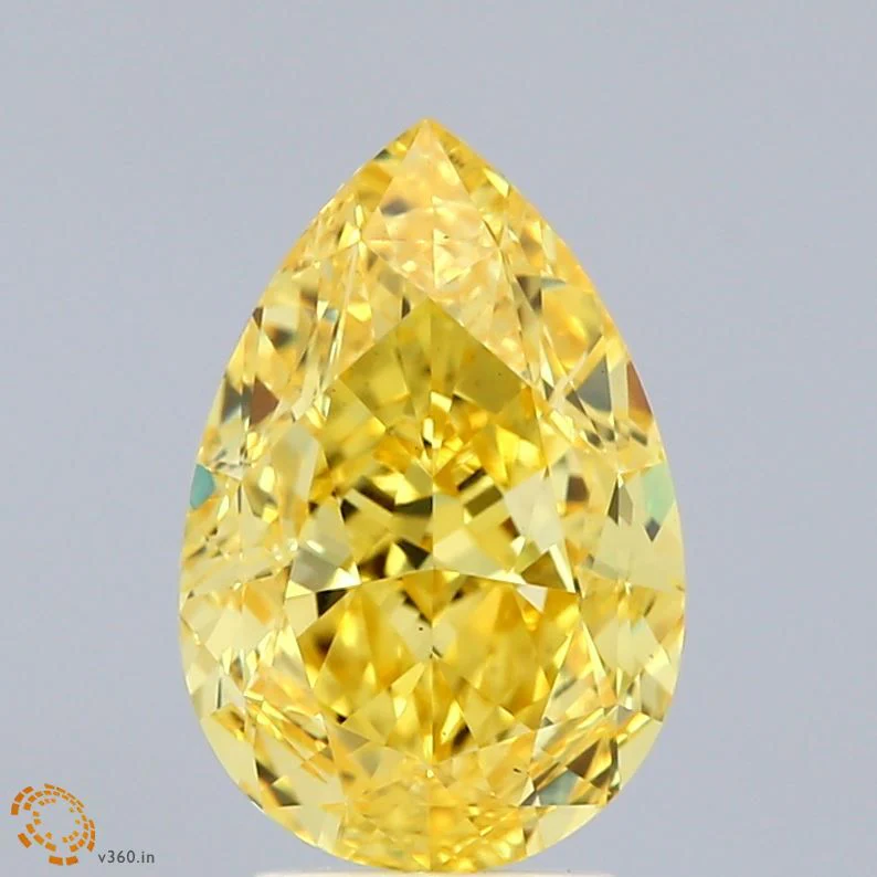 3.23 ct. Fancy Vivid Yellow/VS1 Pear Lab Grown Diamond
