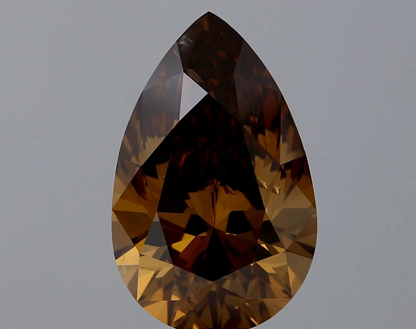 3.51 ct. Fancy Dark Orangey Brown/SI2 Pear Diamond