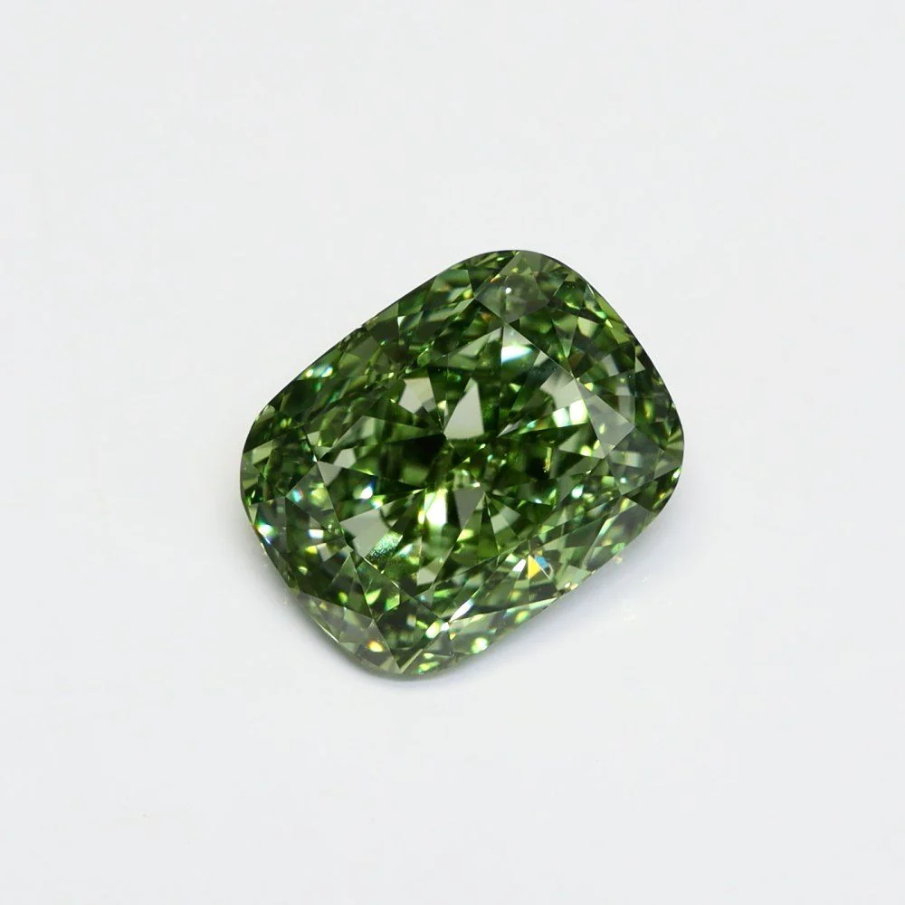 3.52 ct. Fancy Vivid Green/VVS2 Cushion Modified Lab Grown Diamond