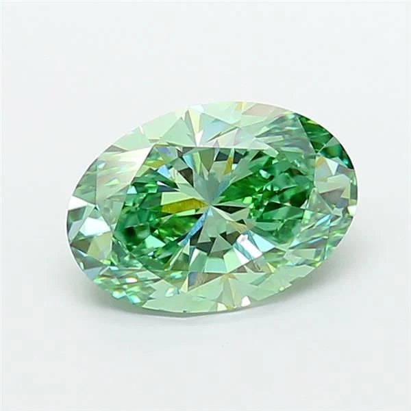 3.55 ct. Fancy Vivid Green/VS1 Oval Lab Grown Diamond - Image 2