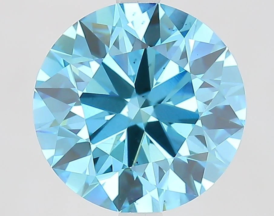 3.70 ct. Fancy Vivid Blue/VS2 Round Lab Grown Diamond