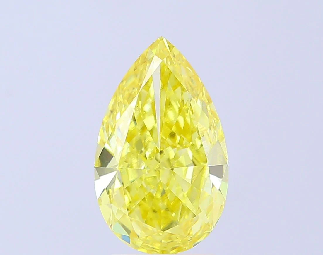 3.72 ct. Fancy Vivid Yellow/VS1 Pear Lab Grown Diamond